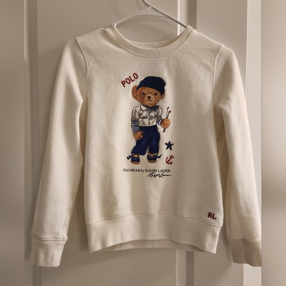 Polo Ralph LaurenBig Girls Polo Bear Fleece Sweatshirt size L (12 - 14) - Picture 2 of 6